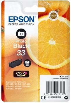 Singlepack EPSON Photo Black 33 Claria Premium Ink